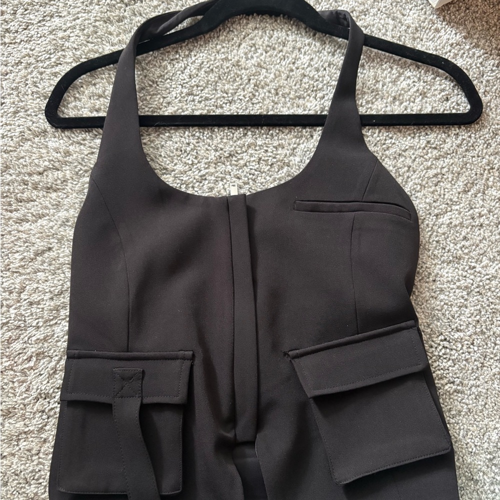 Zara Black Sleeveless Top with Pockets